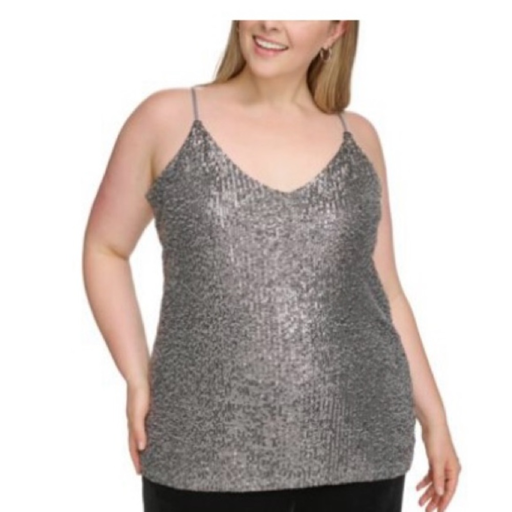 Calvin Klein Silver Sequin Camisole Top